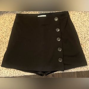 Ci Sono Black Asymmetrical Button Skort